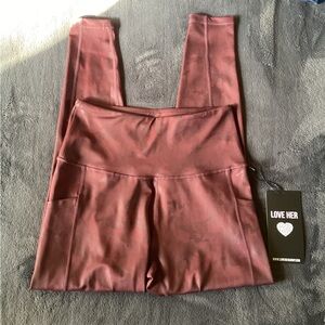 Women's Burgundy Leggings